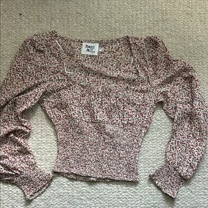 Princess Polly Red and White Floral Blouse